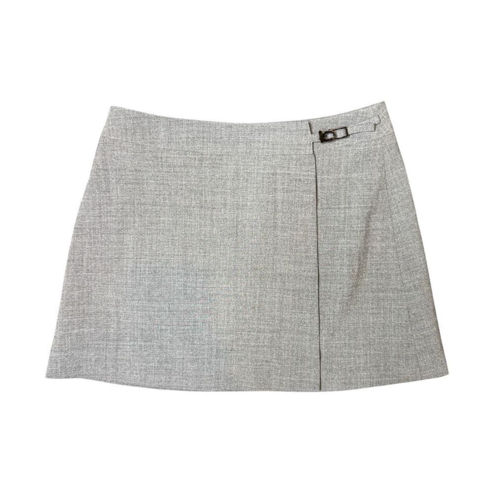 Y2K Bebe Office Siren Gray High Waist Wrap Skirt Size 4